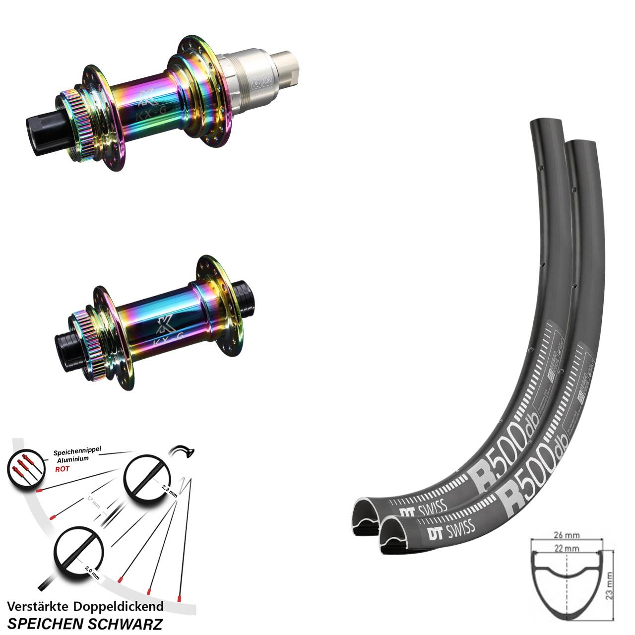 DT Swiss R500 KX-G Oilslick 29 Zoll Disc Laufrad-Satz 12x100/142 XDR
