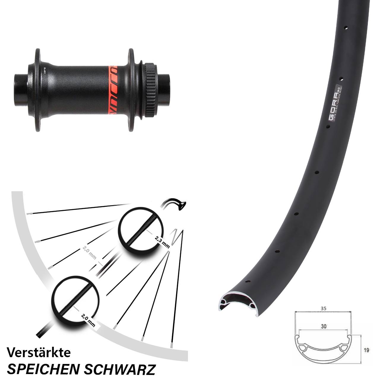 Disc Laufrad 29 Zoll Gora 30 Formula 15x110 Boost