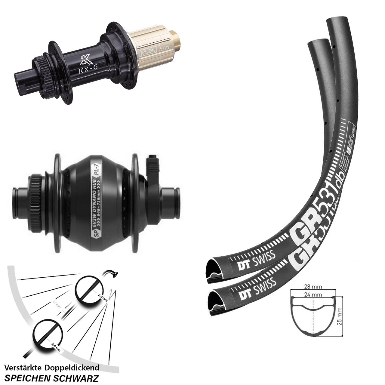 DT Swiss GR531 KX-G Shutter PL-7 27,5 Zoll Laufradsatz Centerlock 12x100/142 8-12 fach HG