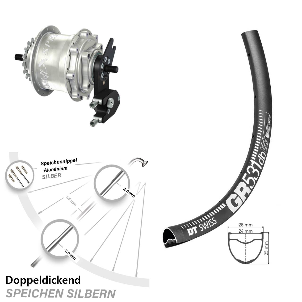 Disc Laufrad 29 Zoll DT Swiss GR 531 Rohloff Speedhub 500/14 TS DB OEM2