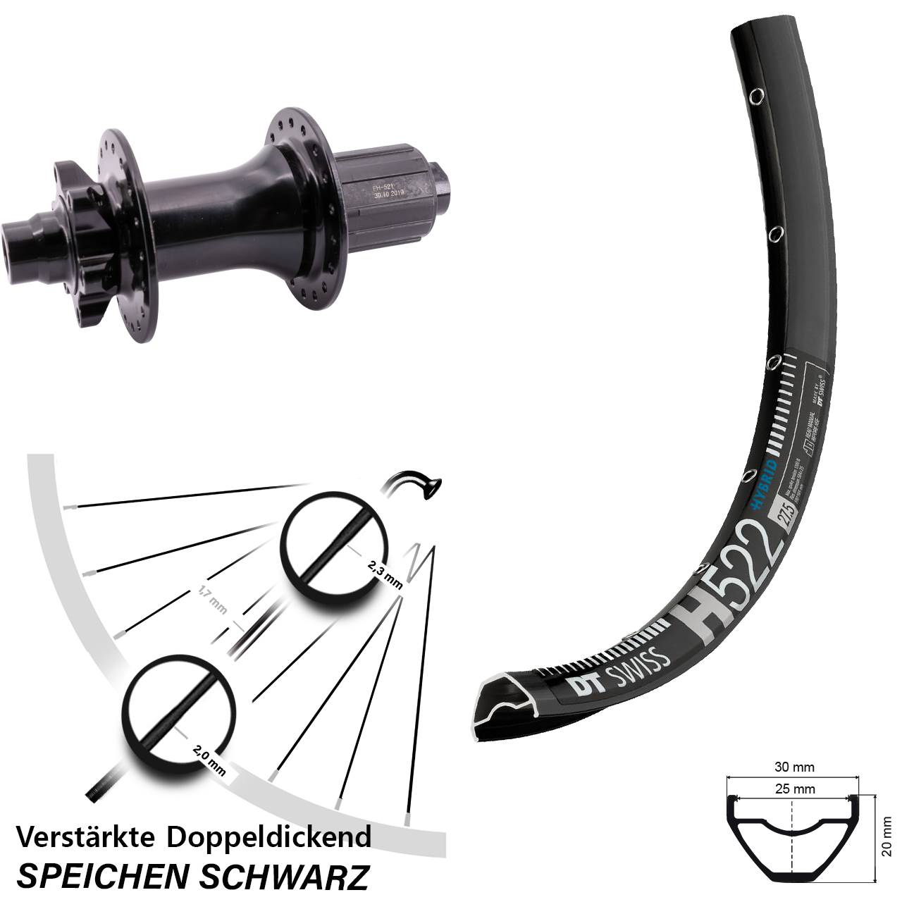 Disc Laufrad 29 Zoll DT Swiss H522 Formula ECT-148S 8-11 fach 12x148