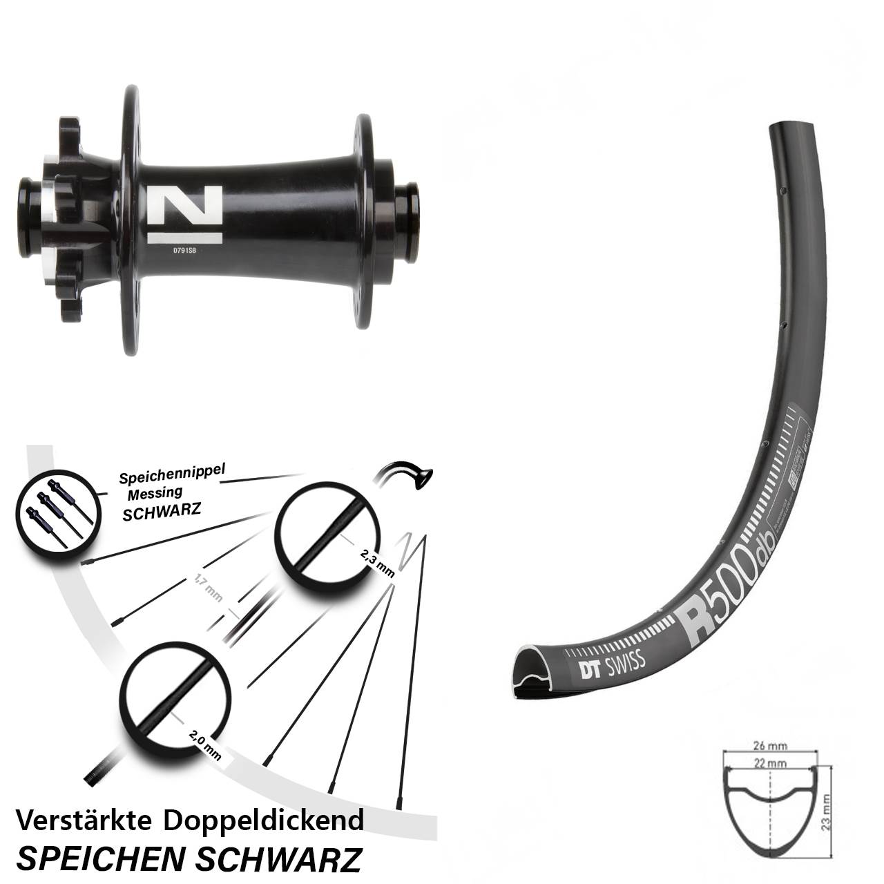 Vorderrad 6-Loch 29 Zoll DT Swiss R 500 Novatec D791 12x100