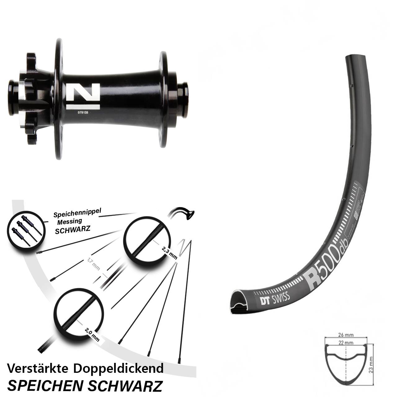 Vorderrad 6-Loch 29 Zoll DT Swiss R 500 Novatec D791 12x100