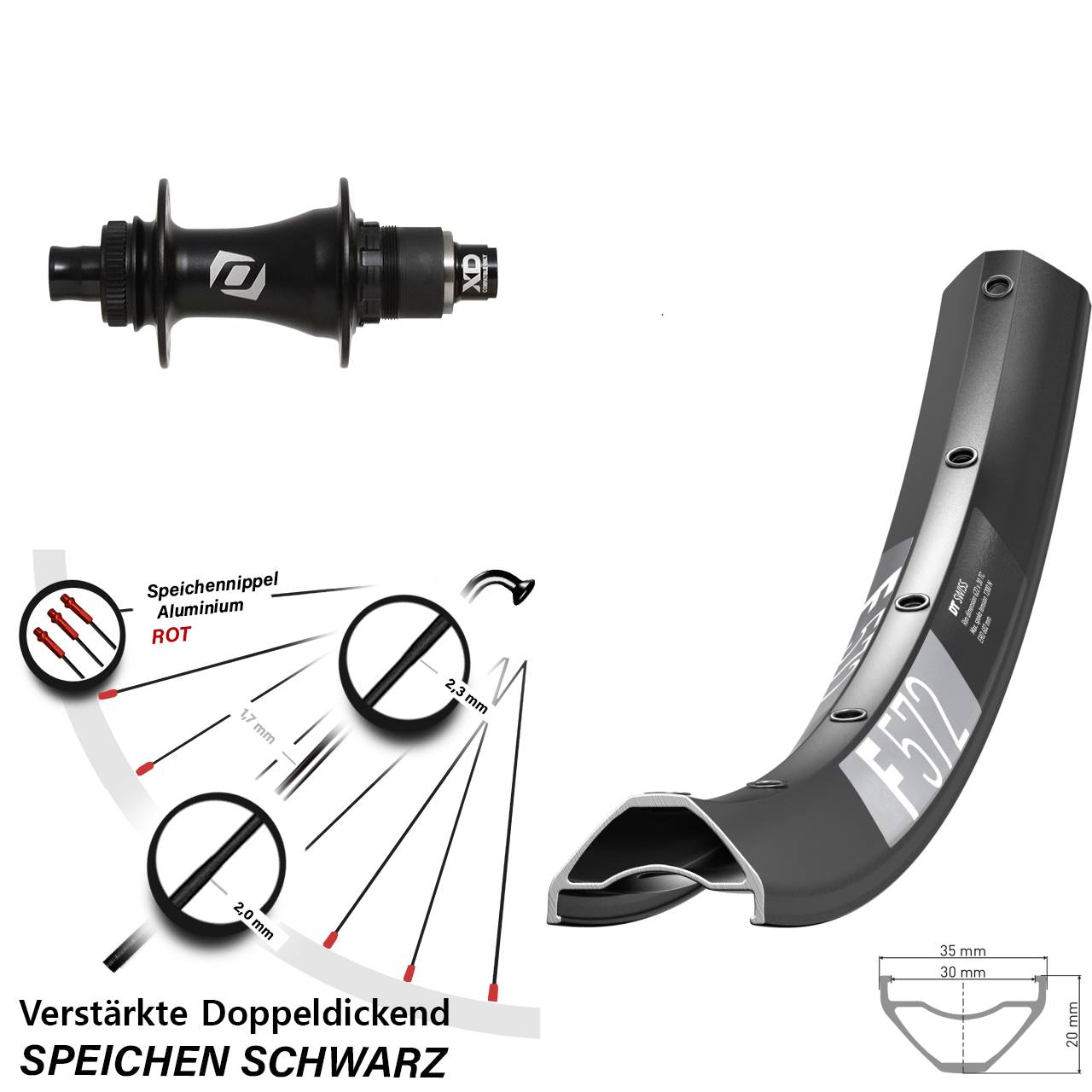 29 Zoll DT Swiss F572 Syncros SRAM XD Disc Hinterrad 12x148