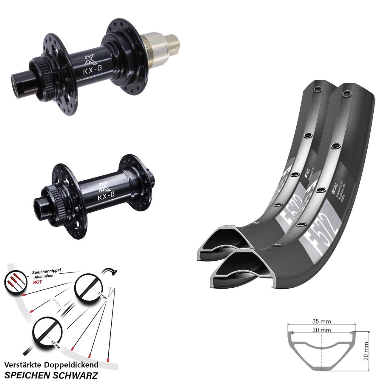 Disc Laufradsatz 27,5 Zoll DT Swiss F 572 KX-B SRAM XD 15x110 12x148