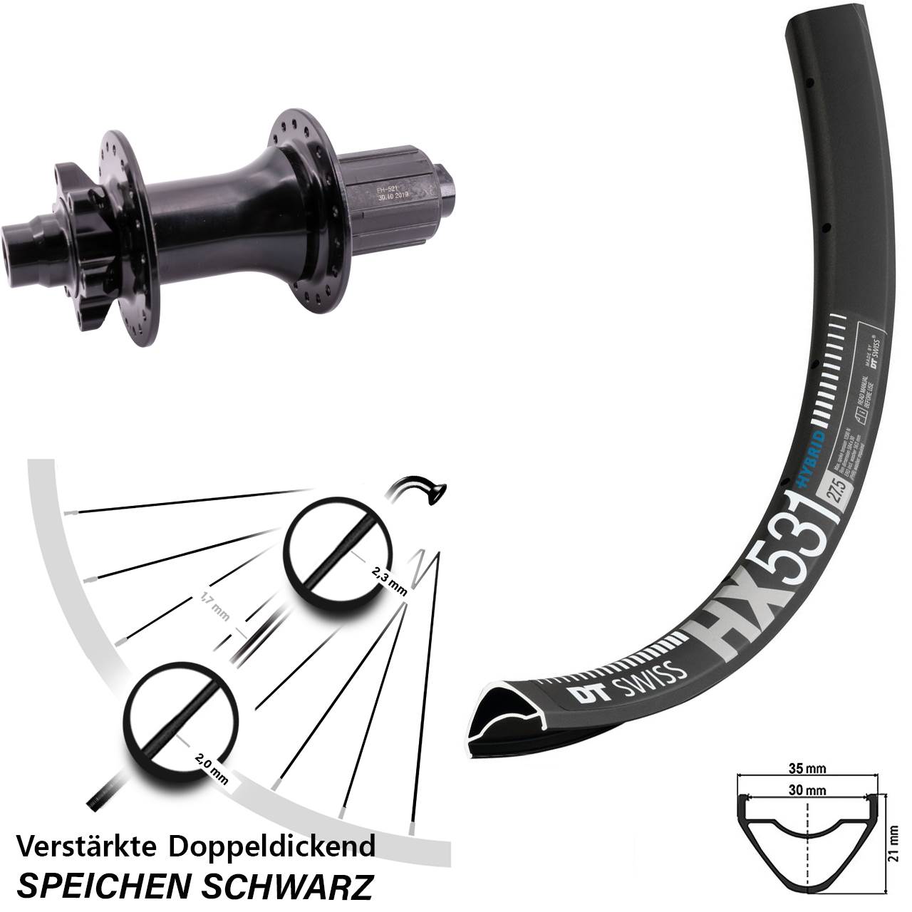 Boost Disc Hinterrad 12x148 29 Zoll DT Swiss HX531 Formula ECT-148S 8-11 fach