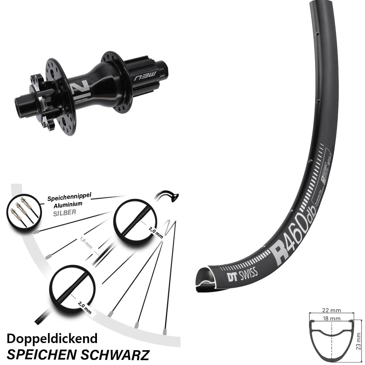 DT Swiss R 460 Novatec D792 28 Zoll Disc Laufrad 12x142 Campagnolo N3W