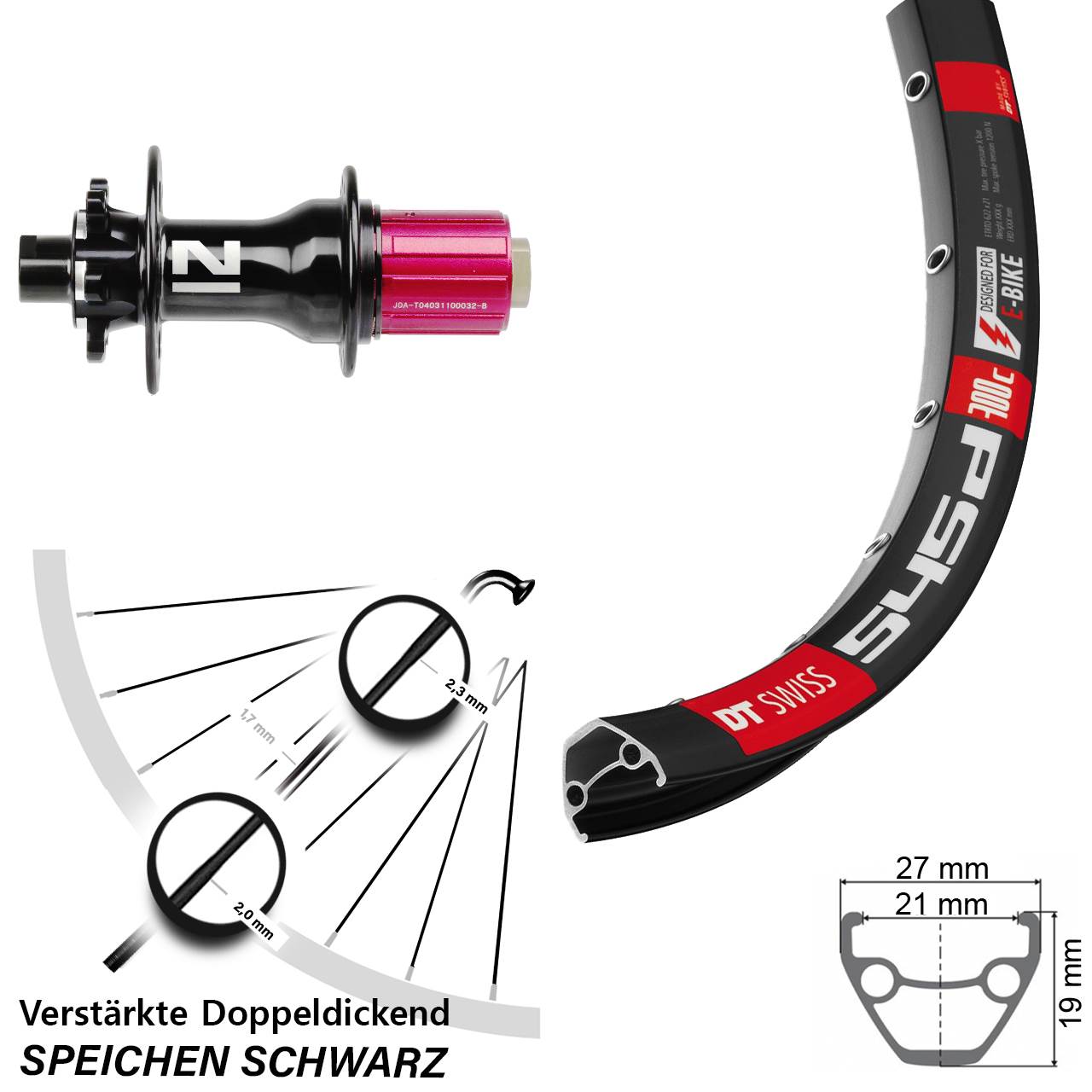 Disc Laufrad 28 Zoll DT Swiss 545d Novatec Superlight 8-12 fach 12x142