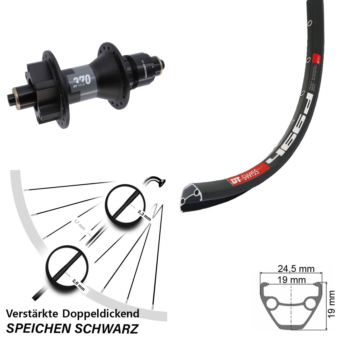 Disc Hinterrad QR 29 Zoll DT Swiss 466d-370 XD