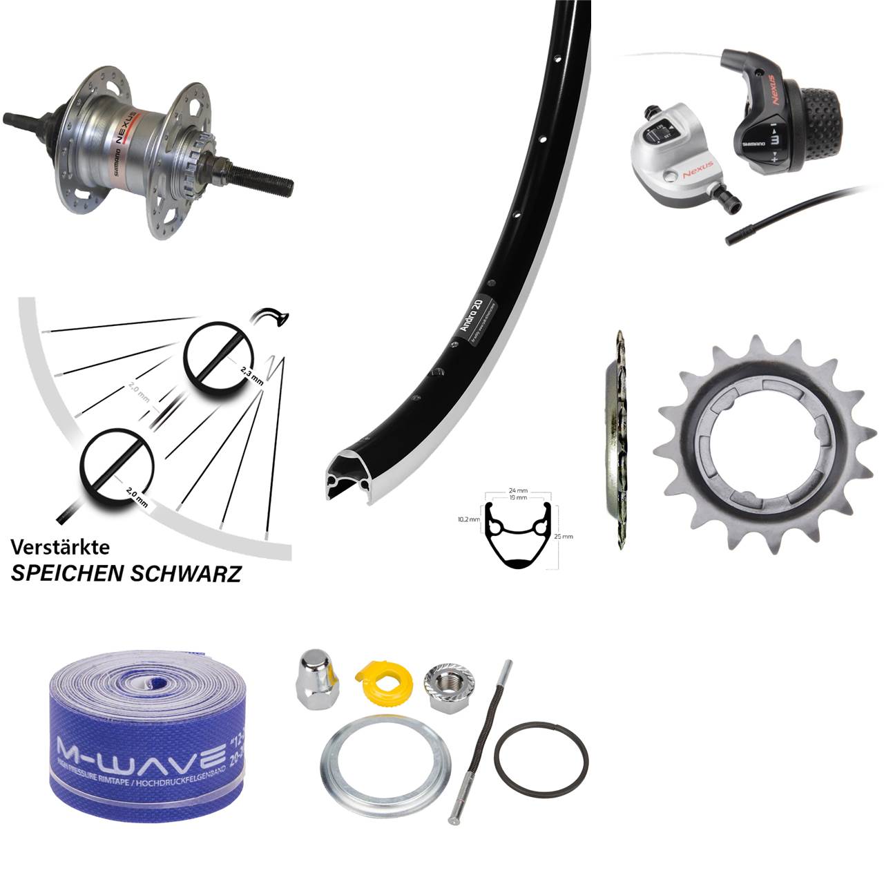 Ryde Hinterrad 28 Zoll Andra 20 Shimano 3 Gang