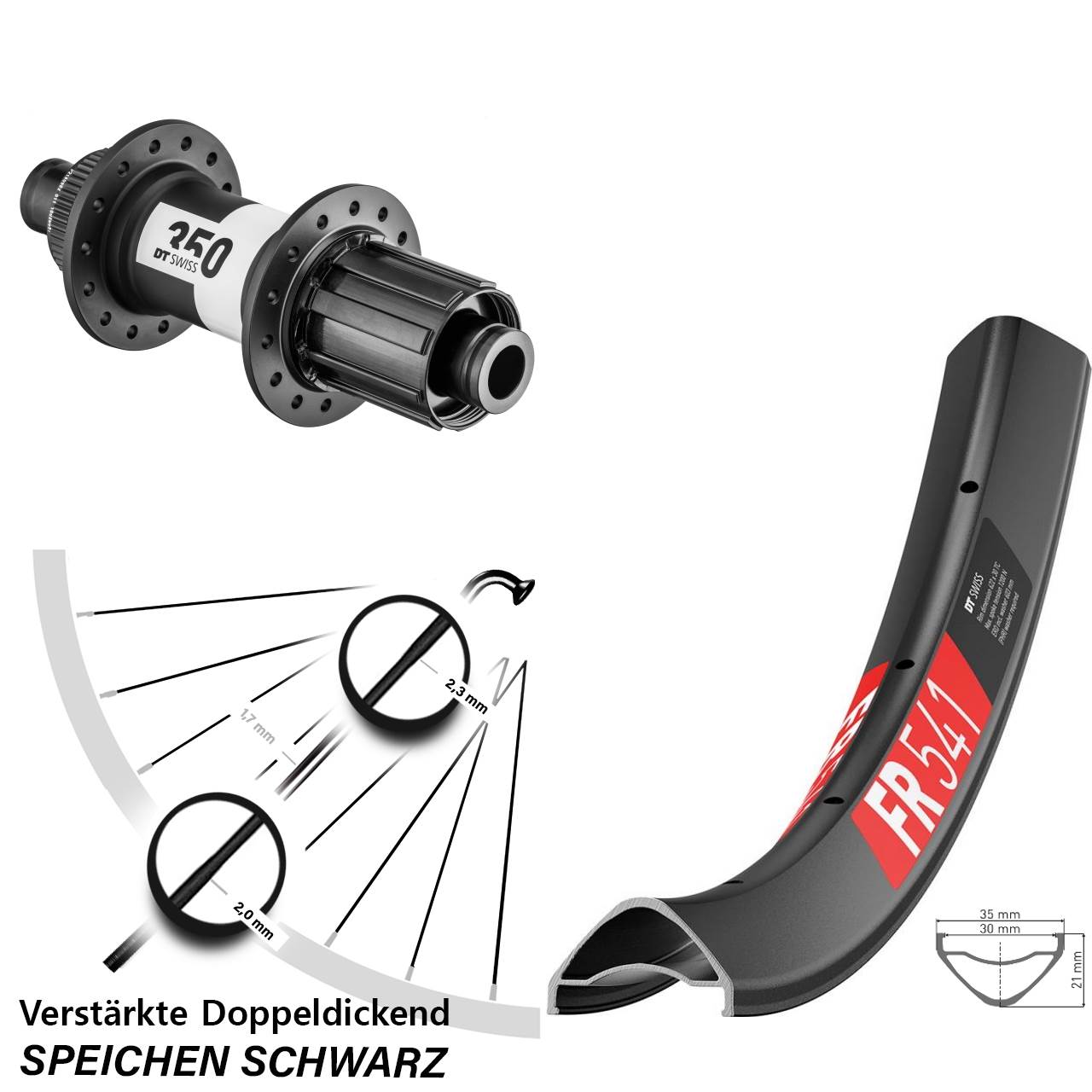 Centerlock Hinterrad 27,5 Zoll DT Swiss FR 541-350 8-11 fach 12x148 Boost