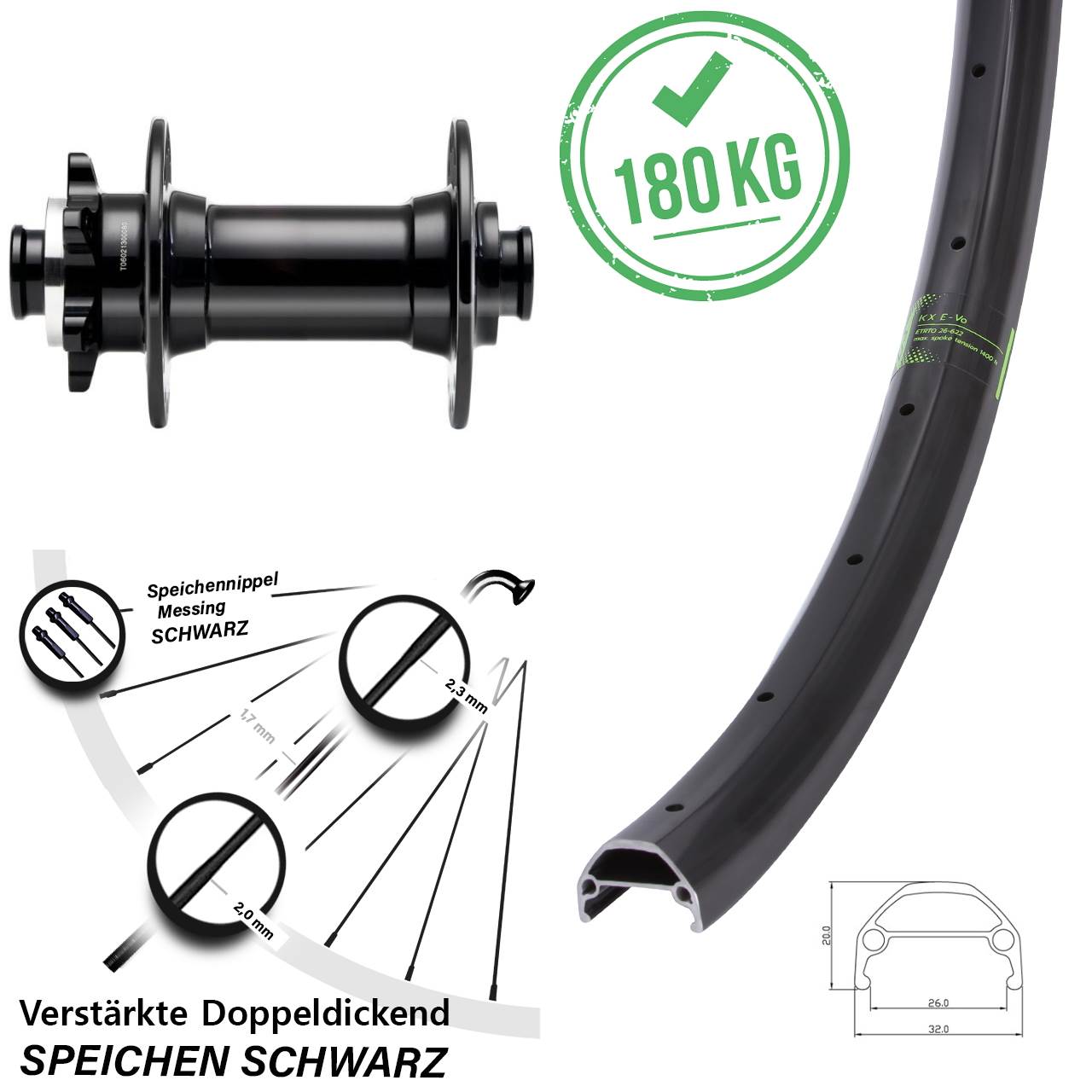 Boost Disc Laufrad 15x110 650B KX Evo Novatec D341-B15