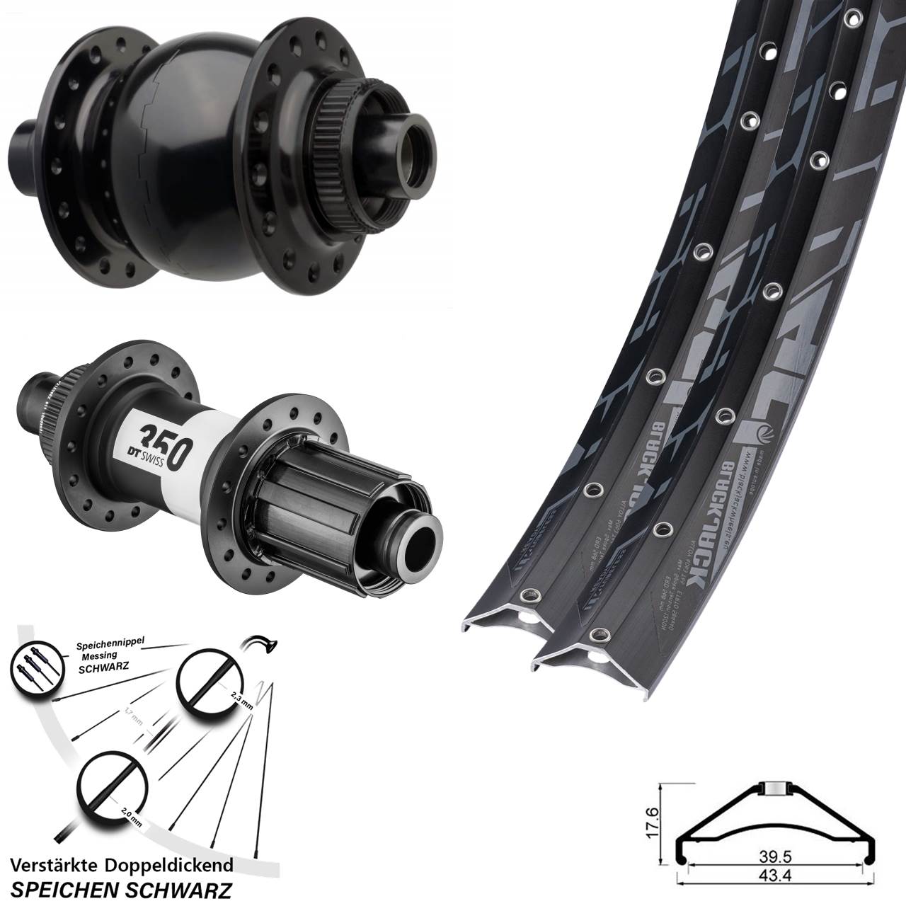 Rodi Ready 40 DT Swiss 350 SON 28 27,5 Zoll Disc Laufrad-Satz 15x110 12x148 8-11 fach HG