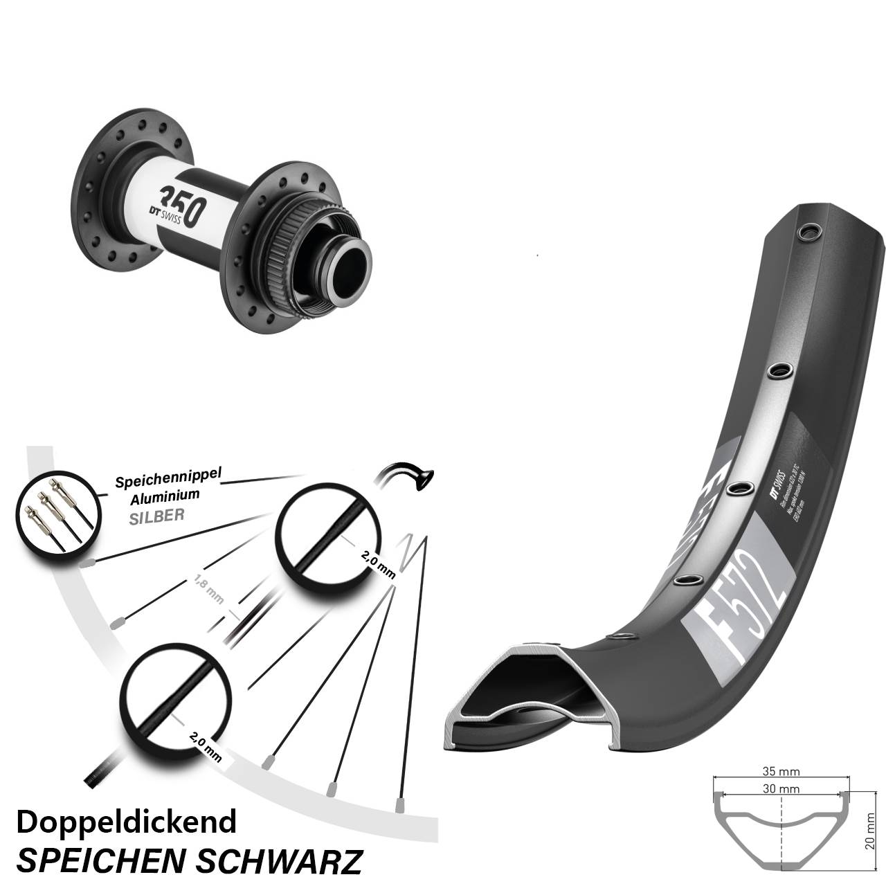 Centerlock Vorderrad 29 Zoll DT Swiss F 572 350 15x100