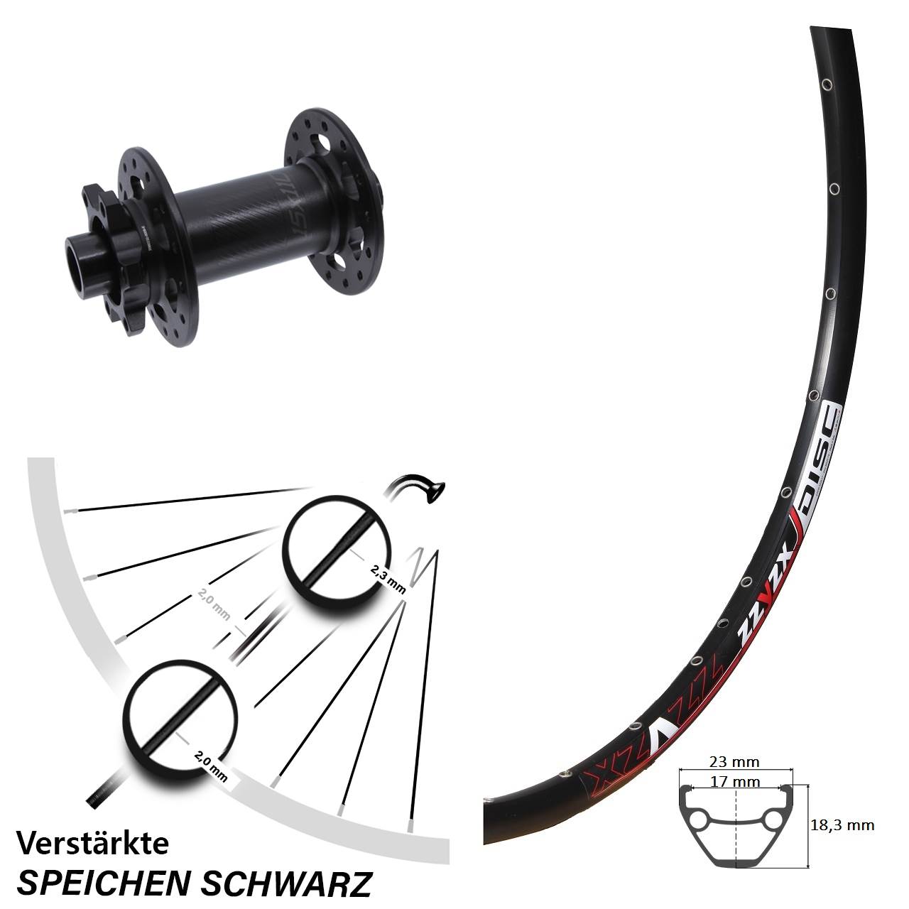Disc Laufrad 26 Zoll Mach1 Bear Pawls 15x110 Boost