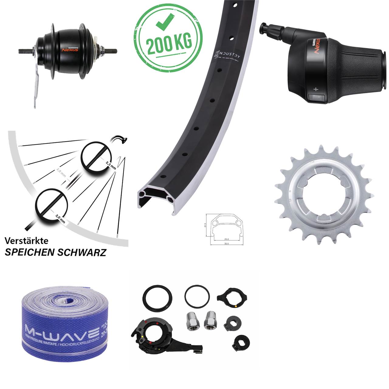 Hinterrad 26 Zoll KX Industry Shimano Nexus 8 Gang Nabenschaltung