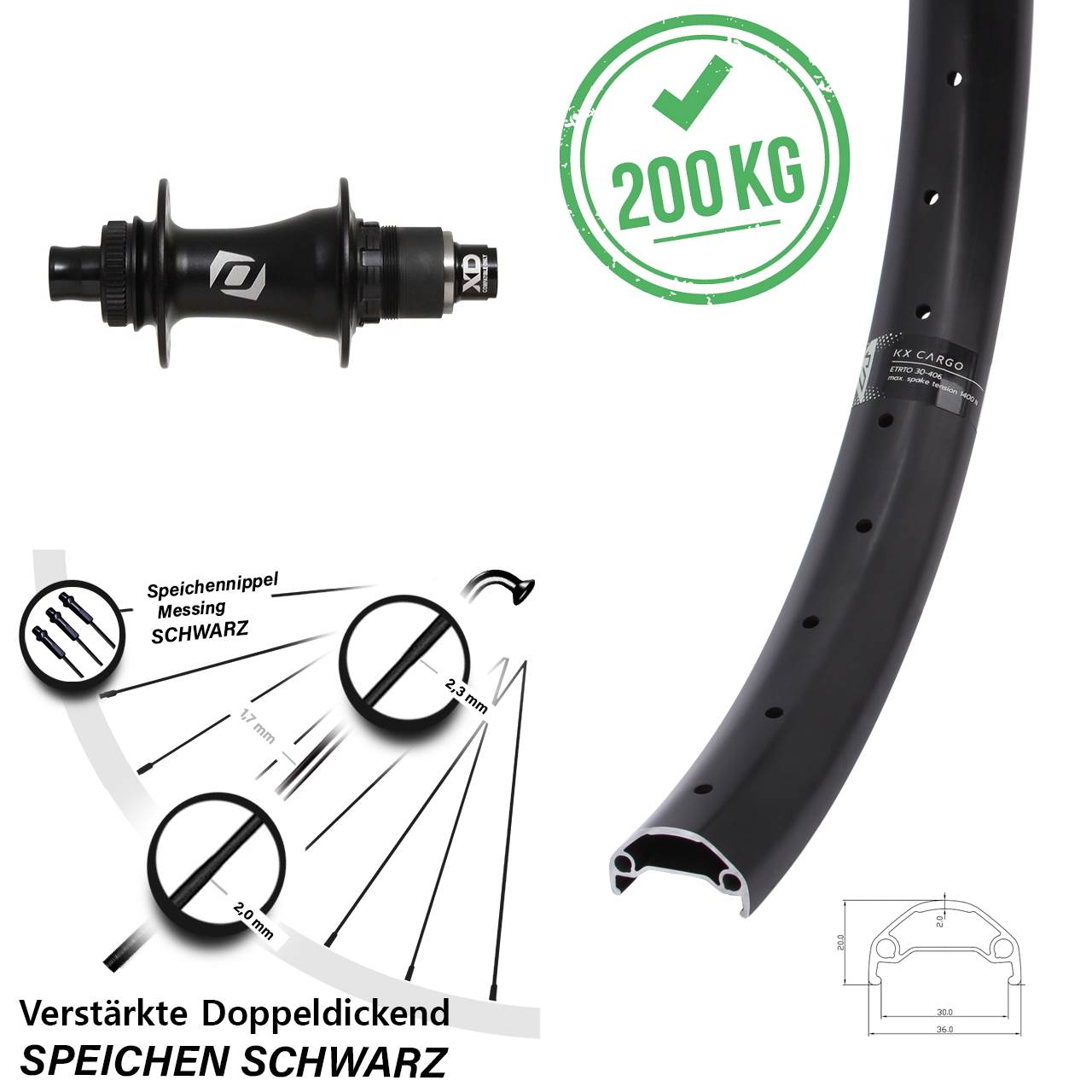 Centerlock Hinterrad 12x148 29 Zoll KX Cargo Syncros SRAM XD