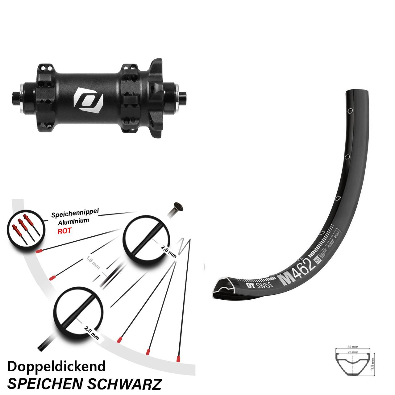 Vorderrad 29 Zoll DT Swiss M 462 Formula Nabe TD17Q