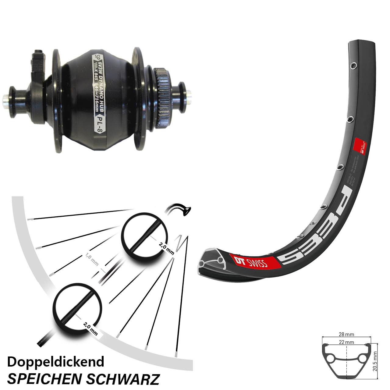 DT Swiss 533D Vorderrad Shutter PL-8 Disc 29 Zoll 5x100