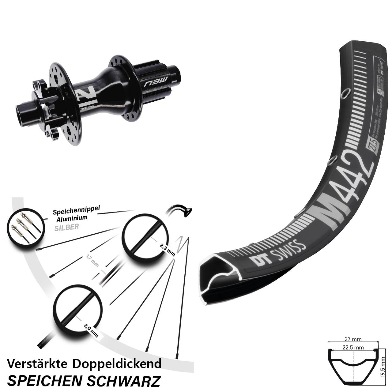 Disc Hinterrad 12x142 28-29 Zoll DT Swiss M442 Novatec D792 Campagnolo N3W