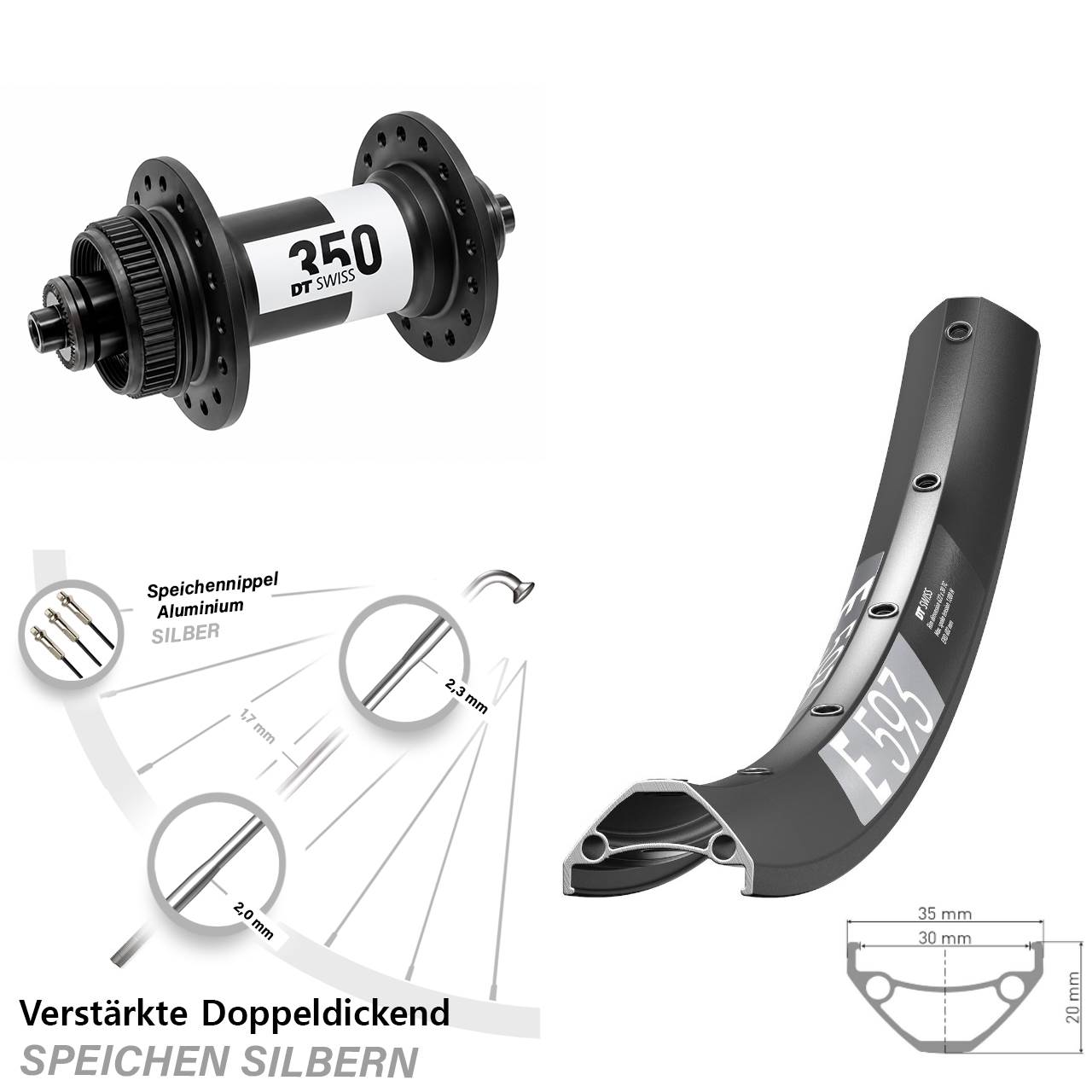 Disc Laufrad QR 29 Zoll DT Swiss E593-350
