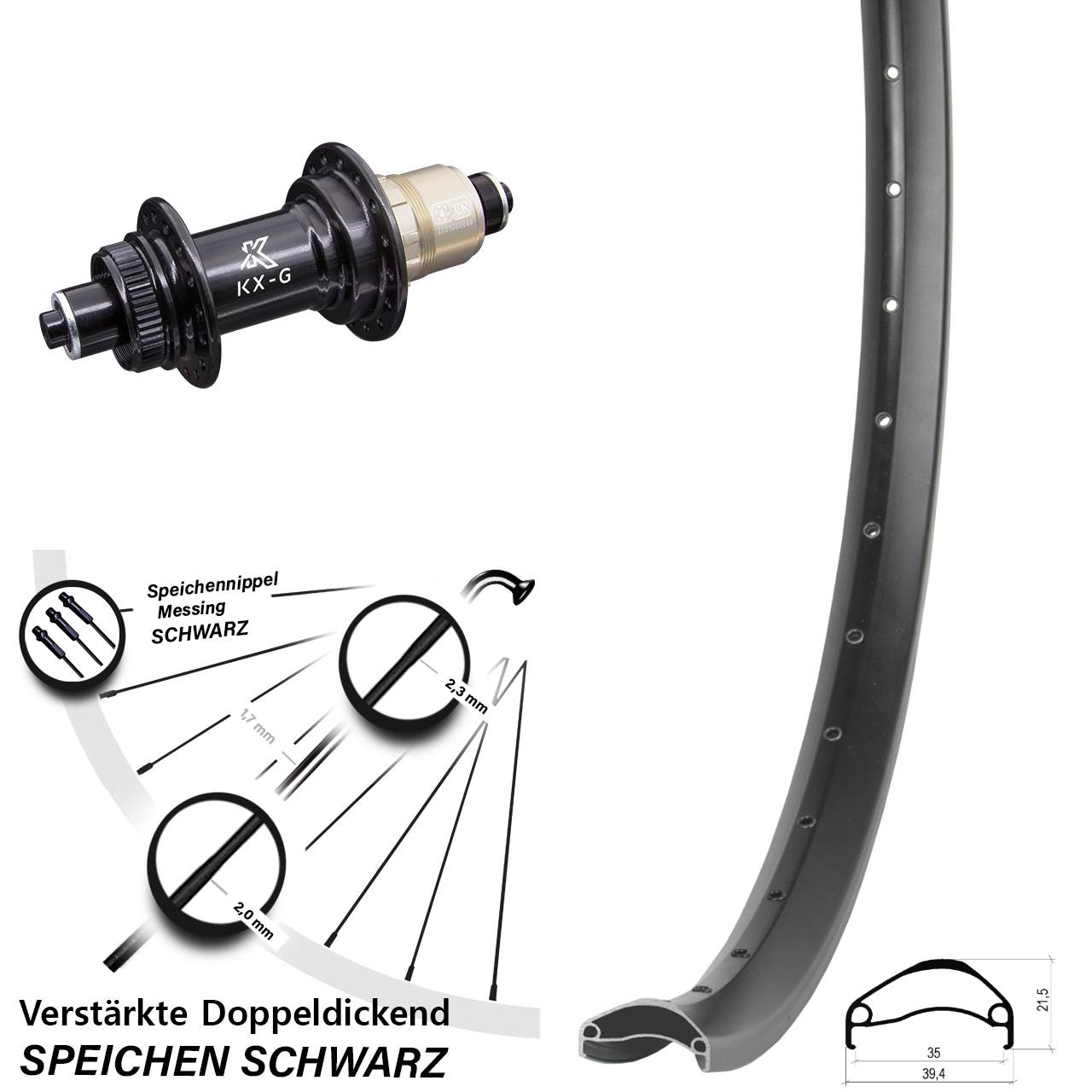 Disc Laufrad für Schnellspanner 29 Zoll Ambrosio E35 KX-G SRAM XDR