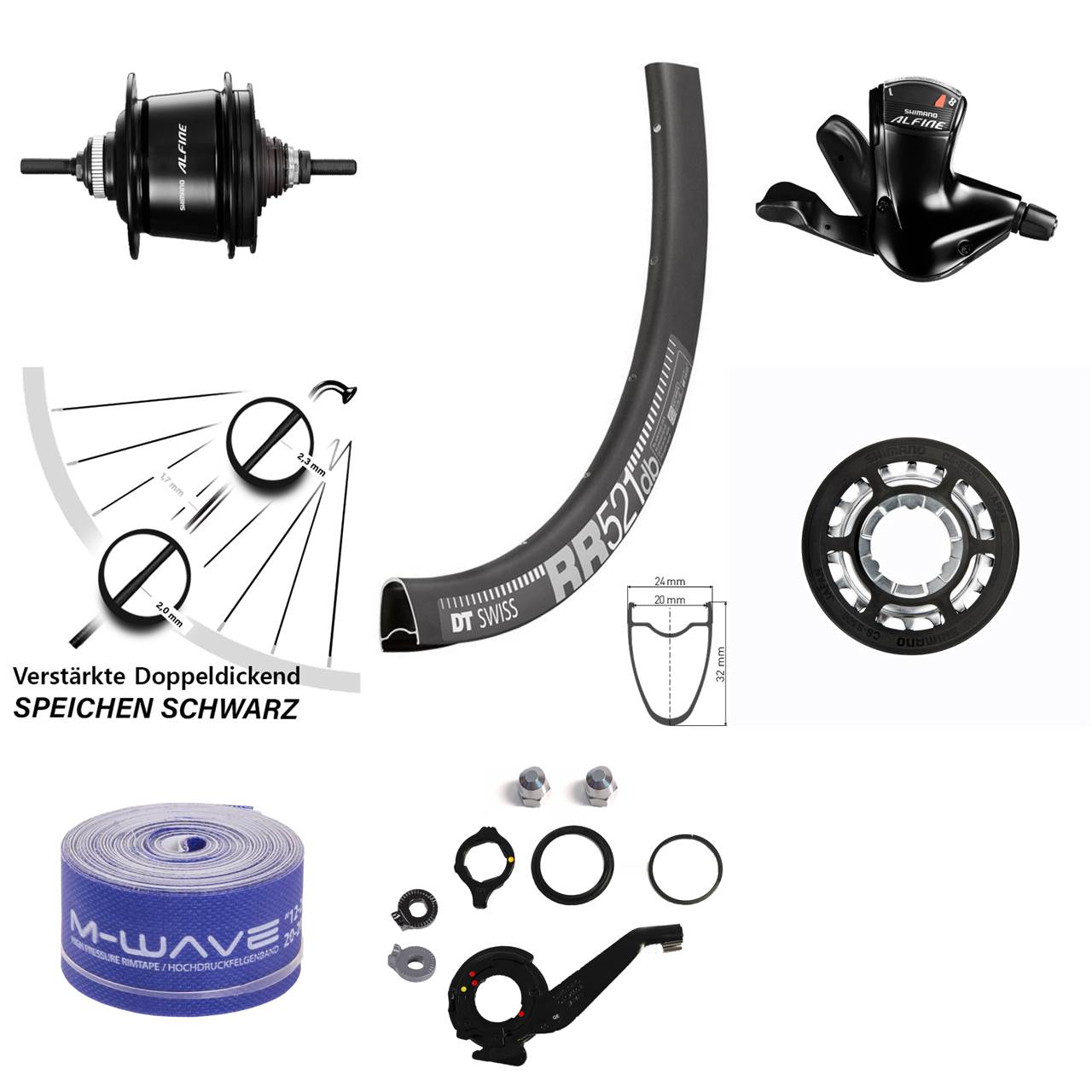 28 Zoll DT Swiss RR521 Shimano 8 Gang Alfine Hinterrad