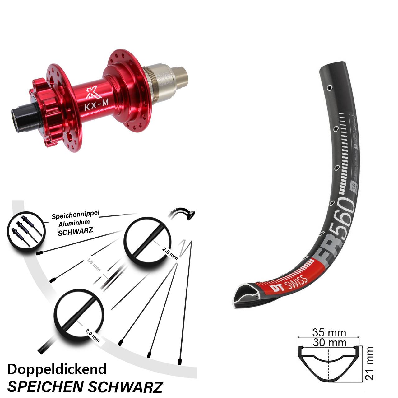 Hinterrad 26 Zoll DT Swiss FR 560 KX-M XD 12x142