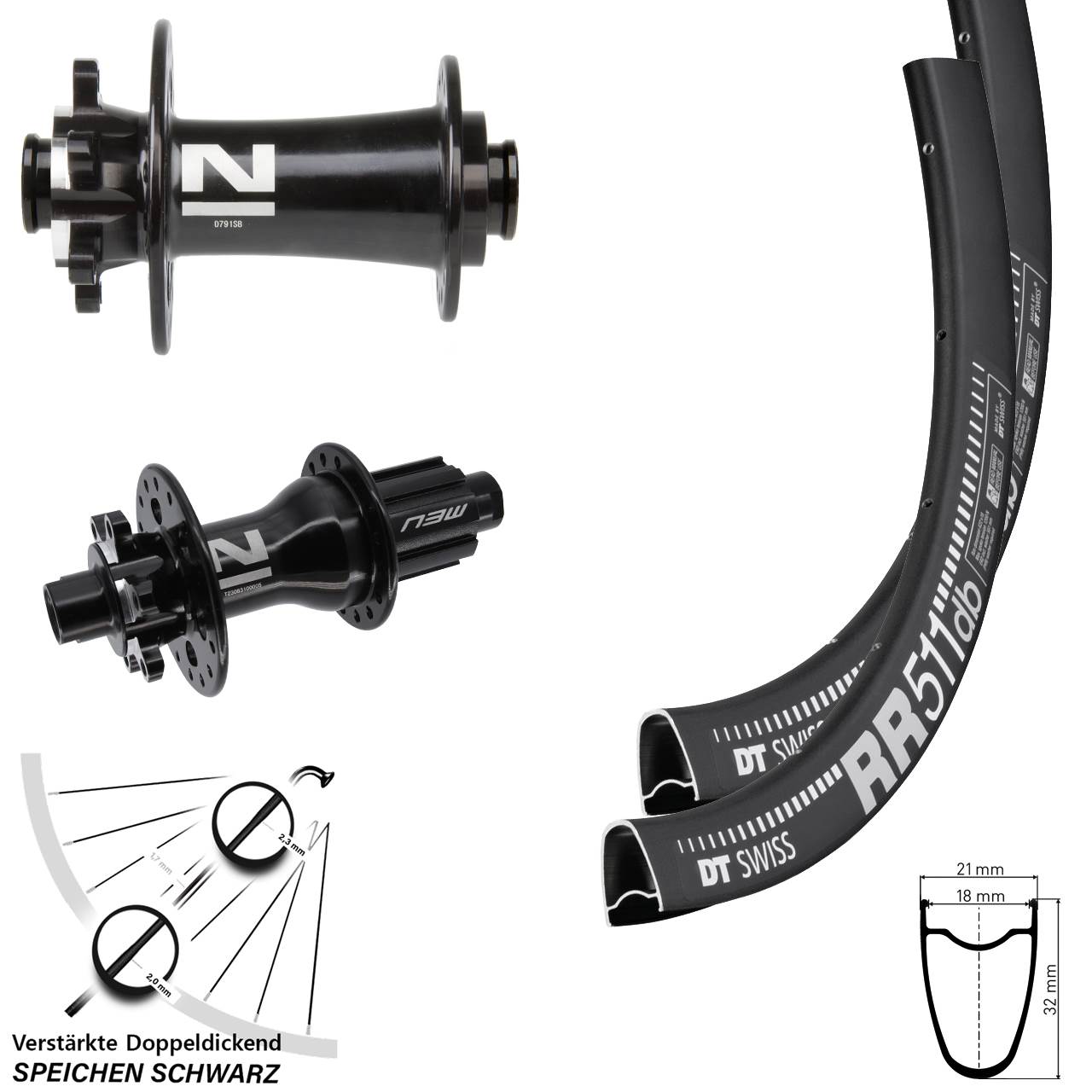 Laufradsatz 28 Zoll DT Swiss RR511 Novatec D719-D792 Disc 6-Loch Campagnolo N3W 12x100/142