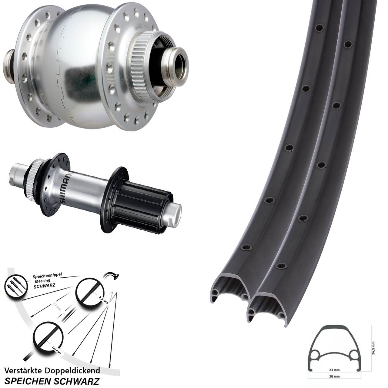 Disc Laufradsatz 12x100/142 28 Zoll Ambrosio Sport SON delux Shimano GRX 8-12 fach