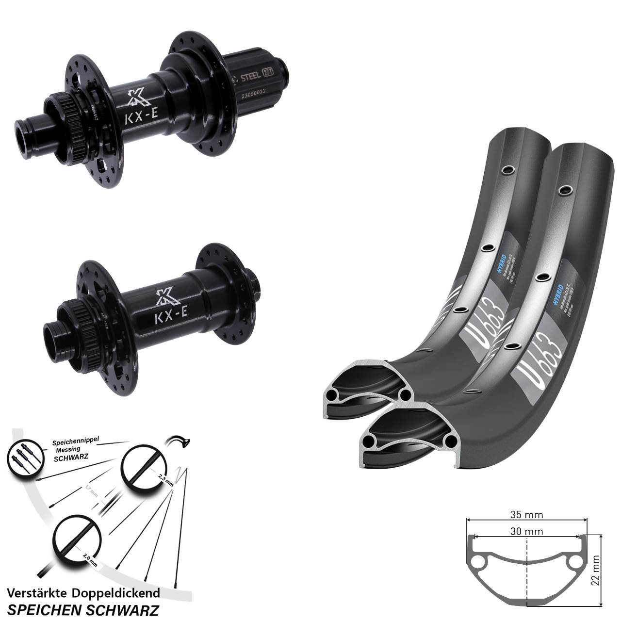20/29 Zoll DT Swiss U 663 KX-E BoostCenterlock Laufradsatz 8-12 fach