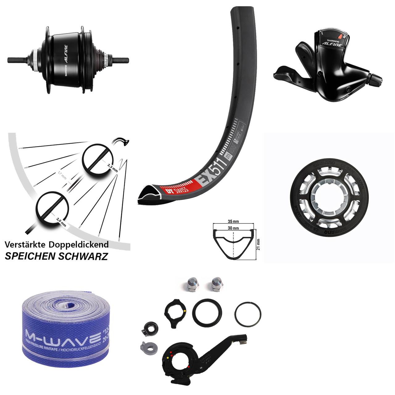 29 Zoll Hinterrad DT Swiss EX511 Shimano Alfine 8 Gang