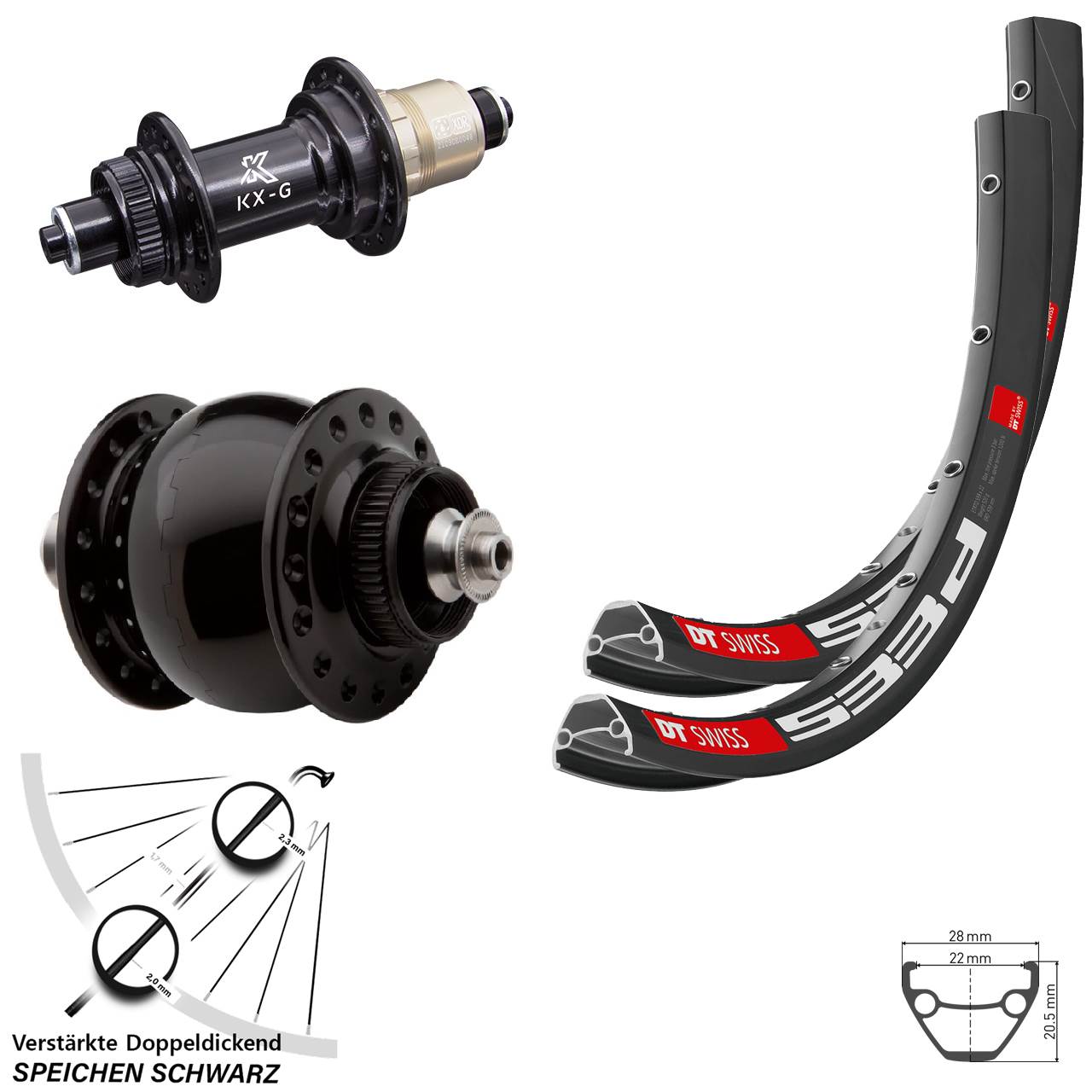 Centerlock Laufradsatz QR 29 Zoll DT Swiss 533 D KX-G SONdelux XDR