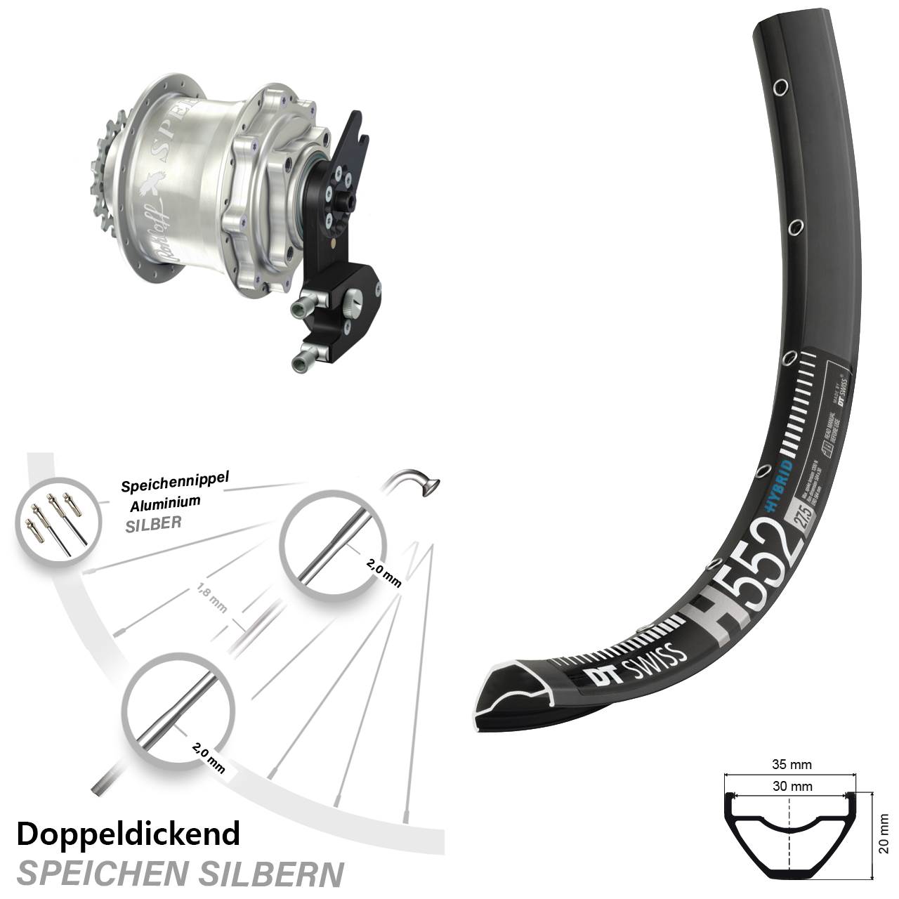 Rohloff Speedhub CC OEM DB DT Swiss H 552 Hinterrad 29 Zoll