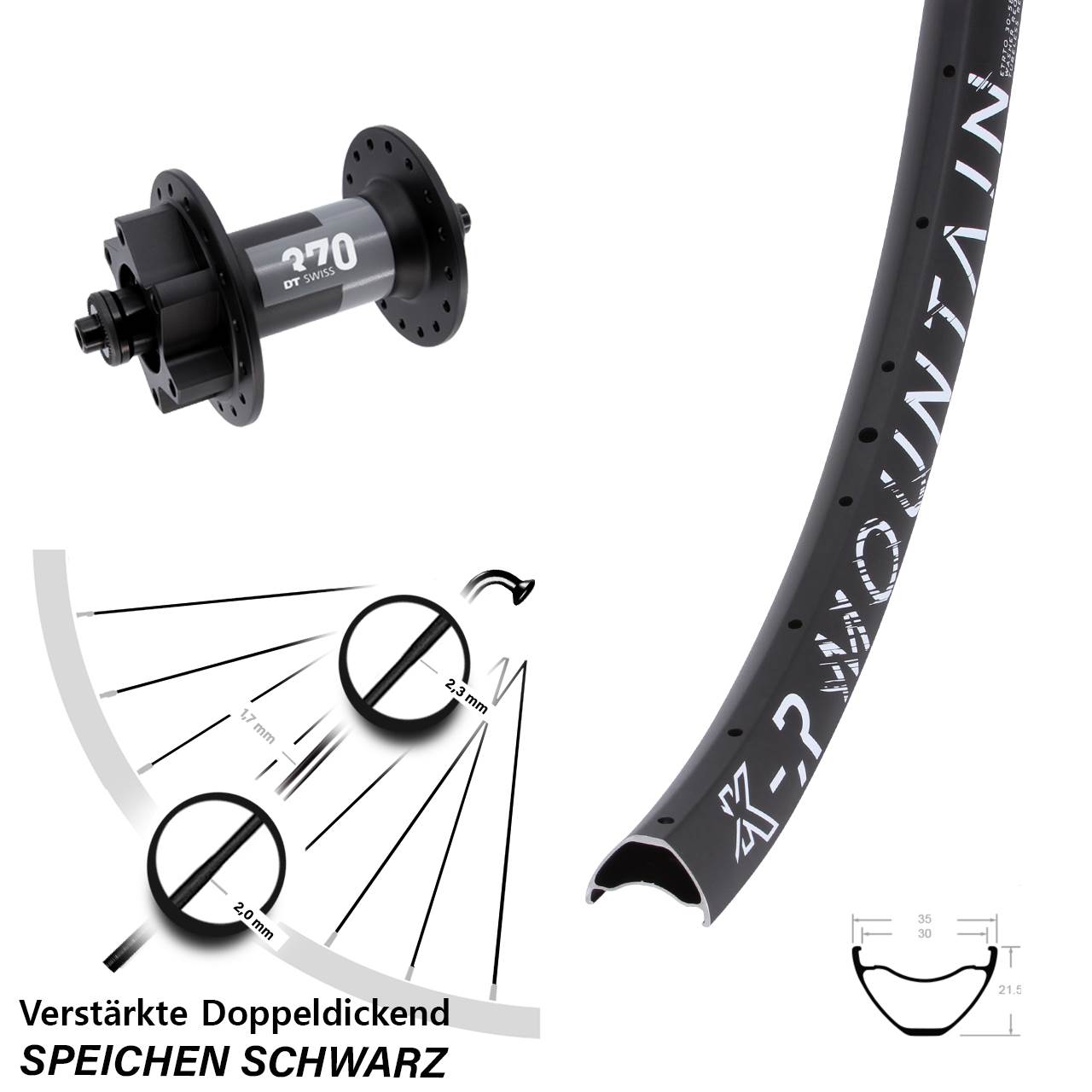 Disc Laufrad 29 Zoll KX-R Mountain DT Swiss 370 QR