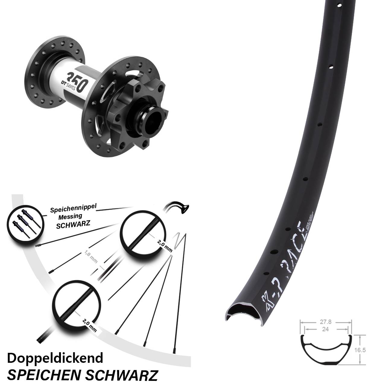 Disc Laufrad 29 Zoll KX-R Race DT Swiss 350 15x110 Boost