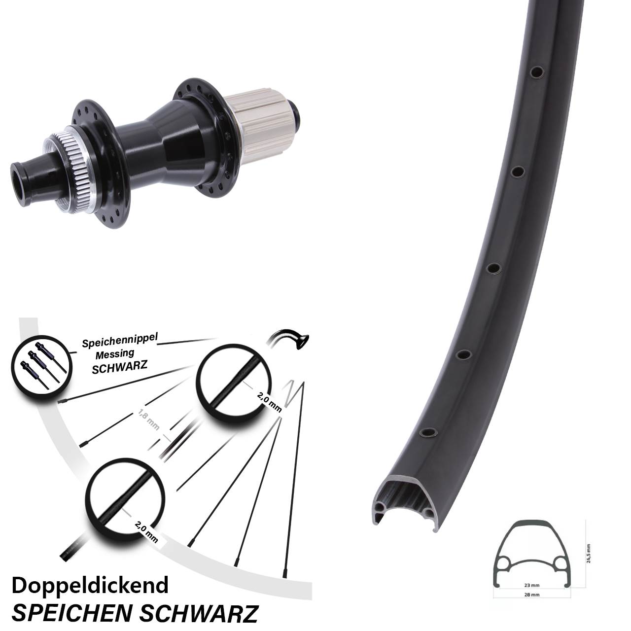 Disc Laufrad 28 Zoll Ambrosio Sport Novatec CL142 8-12 fach 12x142