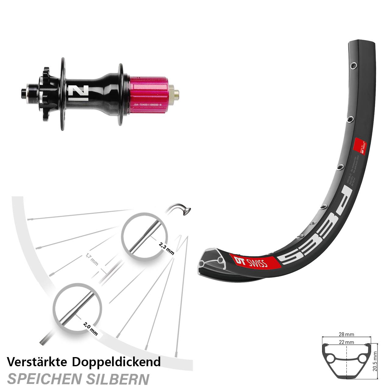 Disc Hinterrad für Schnellspanner 29 Zoll DT Swiss 533d Novatec D792SB 8-12 fach HG
