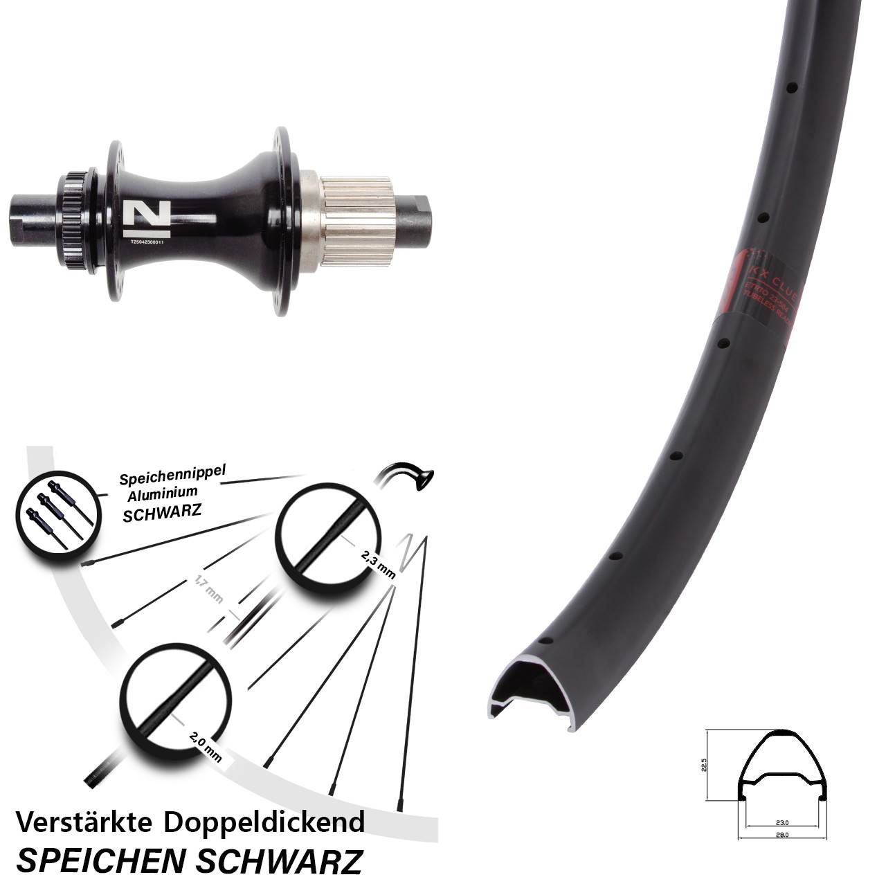 Centerlock Hinterrad 26 Zoll KX Clue Novatec D462 Shimano Micro Spline 12x148