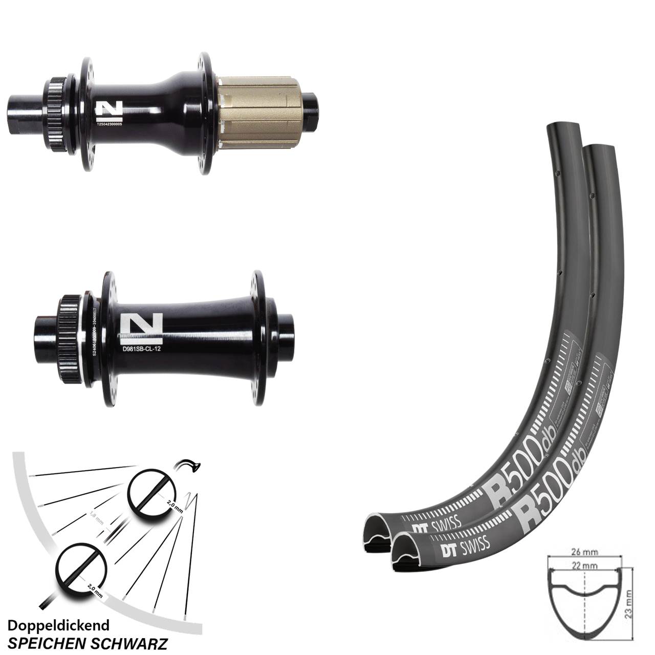 Disc Laufrad-Satz 28-29 Zoll DT Swiss R500 Novatec D792SB D981 8-12 fach 12x100/142