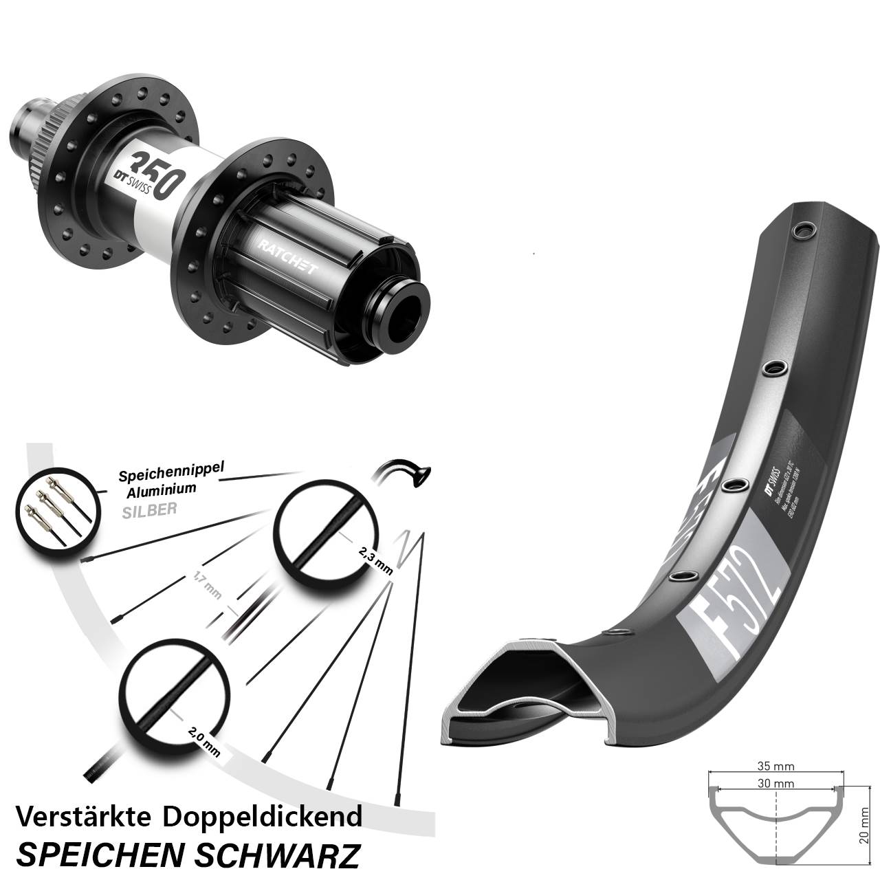Centerlock Hinterrad 29 Zoll DT Swiss F 572-350 8-11 fach 12x142
