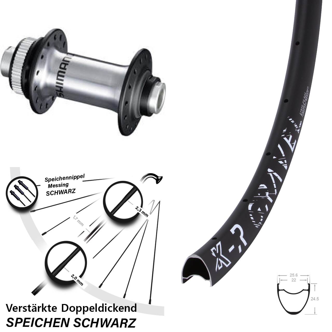 KX-R Gravel Shimano RS770 28 Zoll Centerlock Vorderrad 12x100