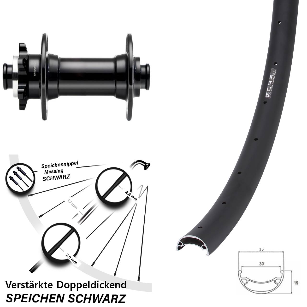27,5 Zoll Gora 30 Novatec D341 Vorderrad 6-Loch 15x110 Boost