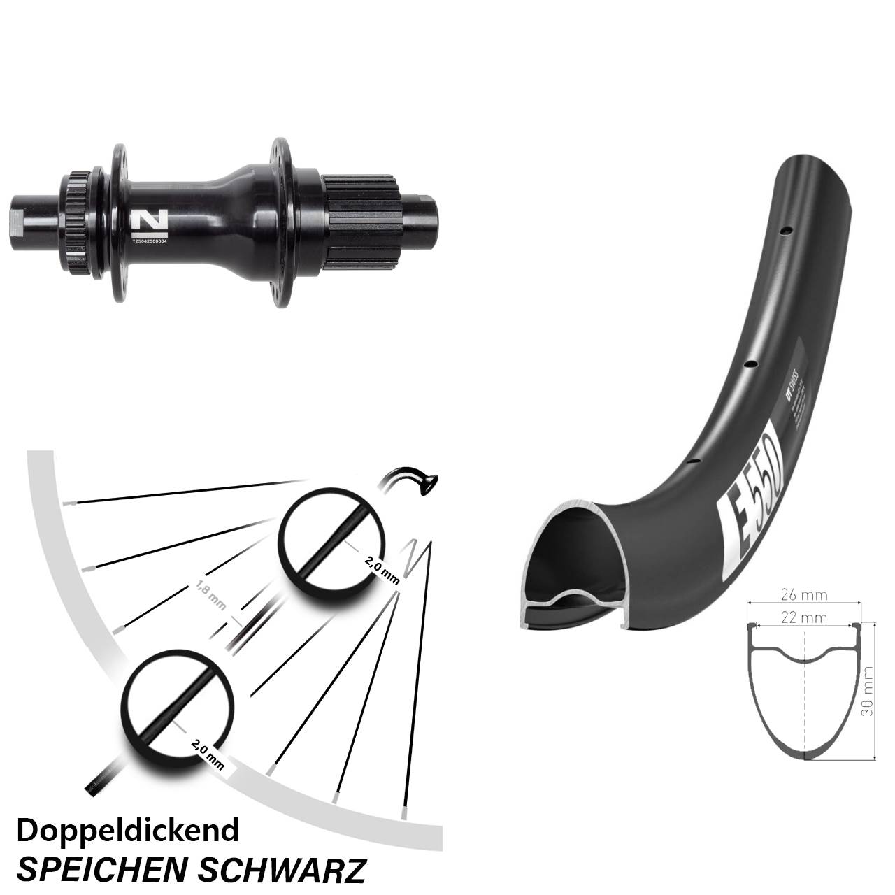 Hinterrad Centerlock 28 Zoll DT Swiss E550 Novatec D792 Shimano Micro Spline 12x142
