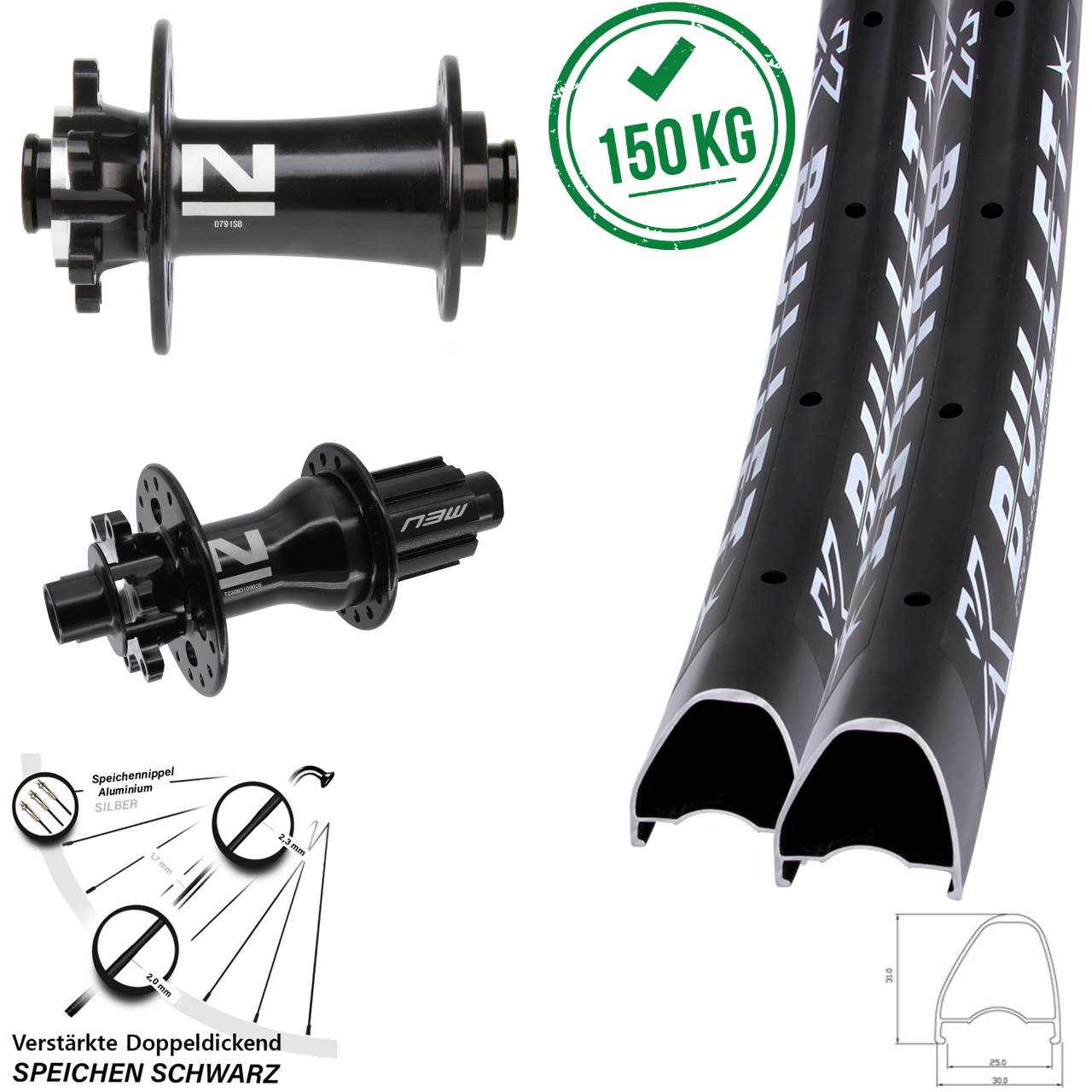 28-29 Zoll KX Bullet OS Novatec D791-D792 Disc Laufradsatz 12x100/142 Campa N3W