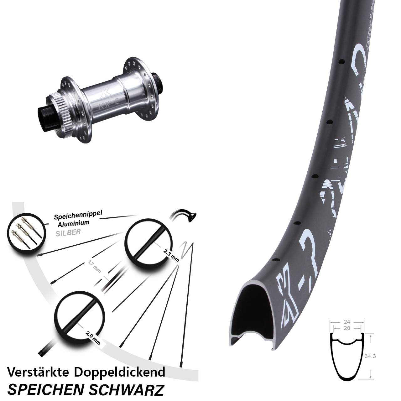 KX-E Road 29 Zoll Disc Laufrad 15x100