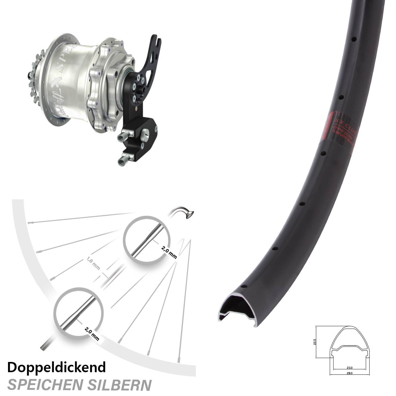 Disc Hinterrrad 27,5 Zoll KX Clue Rohloff Speedhub CC DB PM