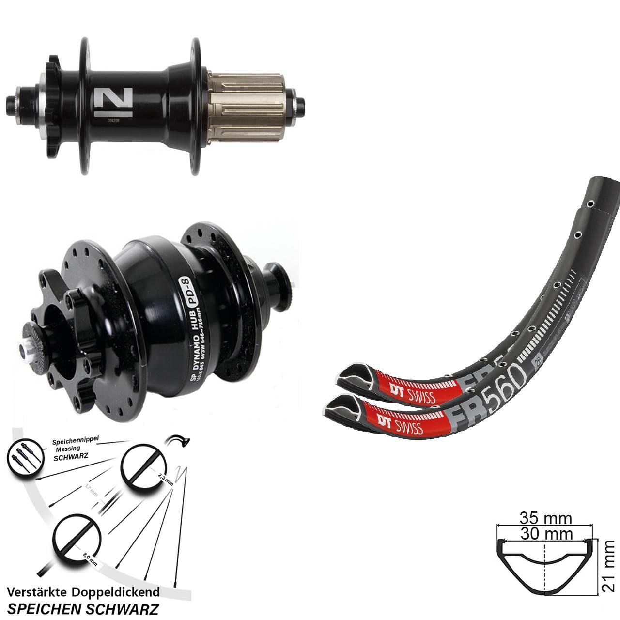 26 Zoll DT Swiss FR 560 Novatec D042 SP PD-8 Laufradsatz 6-Loch QR 8-11 fach HG
