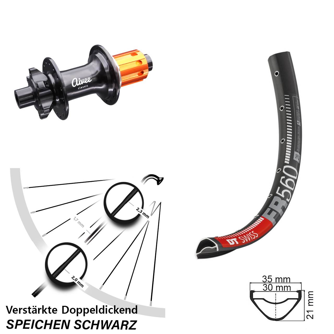 Disc Hinterrad 26 Zoll DT Swiss FR560 Aivee 8-12 fach HG 12x148