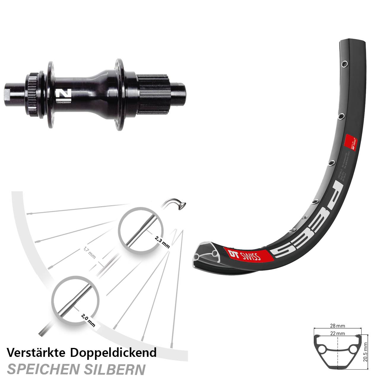 DT Swiss 533 D Novatec D792 26 Zoll Disc Laufrad 12x142 Micro Spline